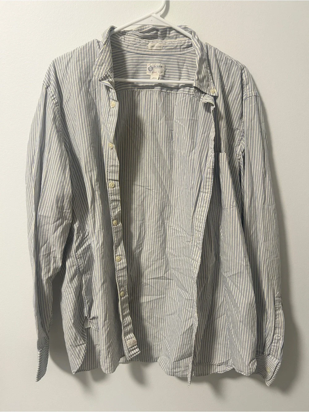 J Crew Casual Striped Button-Down Shirt - Blue/White